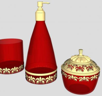 卫浴装饰按压瓶用品SU模型下载_sketchup草图大师SKP模型