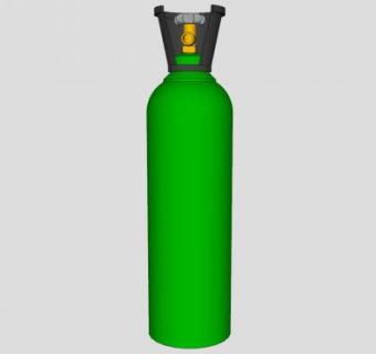 绿色医用氧气罐SU模型下载_sketchup草图大师SKP模型