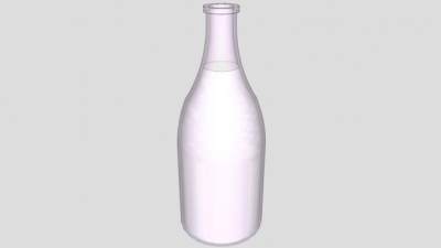 牛奶玻璃瓶SU模型下载_sketchup草图大师SKP模型