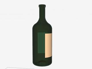 葡萄酒<em>瓶</em>黄色标签SU模型下载_sketchup草图大师SKP模型