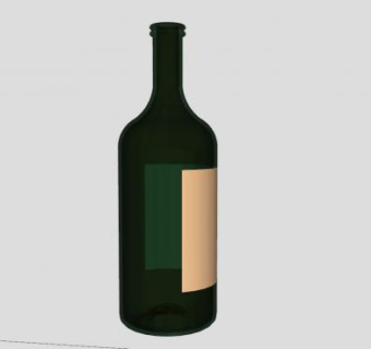 葡萄酒瓶黄色标签SU模型下载_sketchup草图大师SKP模型