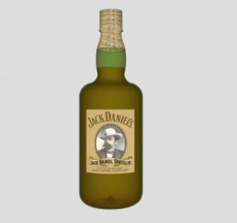 杰克·丹尼威士忌酒瓶SU模型下载_sketchup草图大师SKP模型