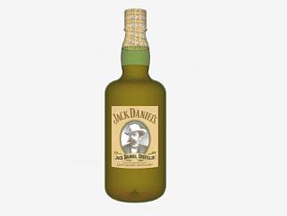 杰克·丹尼威士忌酒瓶SU模型下载_sketchup草图大师SKP模型