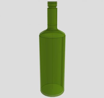 绿色玻璃葡萄酒瓶SU模型下载_sketchup草图大师SKP模型