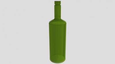 绿色玻璃葡萄酒瓶SU模型下载_sketchup草图大师SKP模型