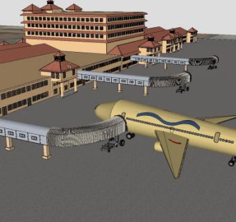 印度阿三的科钦国际机场SU模型