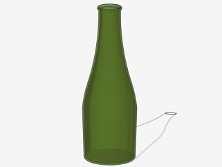 绿色的玻璃瓶SU模型下载_sketchup草图大师SKP模型