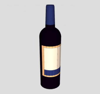 黑色葡萄酒瓶标签SU模型下载_sketchup草图大师SKP模型