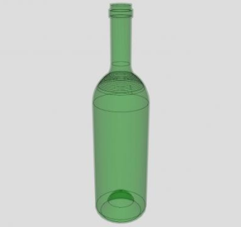 绿色的玻璃酒瓶SU模型下载_sketchup草图大师SKP模型