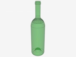 绿色的玻璃酒瓶SU模型下载_sketchup草图大师SKP模型