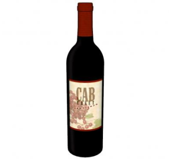 干红葡萄酒酒瓶标签SU模型下载_sketchup草图大师SKP模型