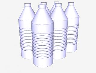 6瓶简易饮料<em>水瓶</em>SU模型下载_sketchup草图大师SKP模型