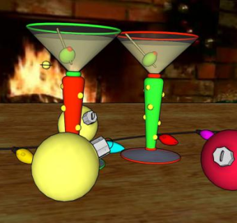 圣诞风格高脚杯和灯泡SU模型下载_sketchup草图大师SKP模型