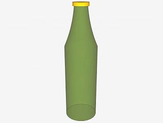 <em>啤酒瓶</em>和黄色瓶盖SU模型下载_sketchup草图大师SKP模型