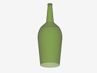玻璃绿色酒瓶SU模型下载_sketchup草图大师SKP模型