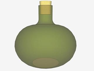 <em>玻璃瓶</em>瓶塞器皿SU模型下载_sketchup草图大师SKP模型