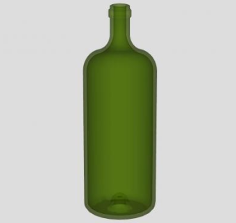绿色透明玻璃瓶SU模型下载_sketchup草图大师SKP模型