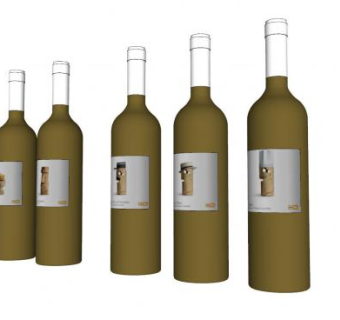 6瓶德尔海兹白葡萄酒SU模型下载_sketchup草图大师SKP模型