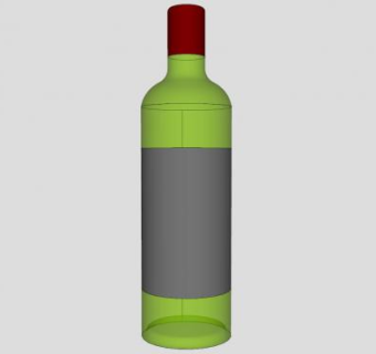 葡萄酒瓶灰色标签SU模型下载_sketchup草图大师SKP模型