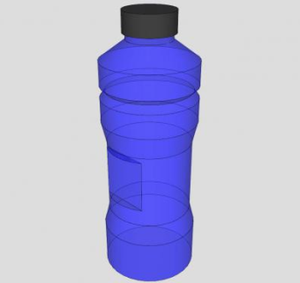 蓝瓶黑瓶盖水瓶SU模型下载_sketchup草图大师SKP模型