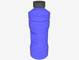 蓝瓶黑瓶盖水瓶SU模型下载_sketchup草图大师SKP模型