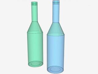 绿色和<em>蓝色</em>的瓶子SU模型下载_sketchup草图大师SKP模型