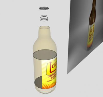 洋酒标签棕色酒瓶SU模型下载_sketchup草图大师SKP模型