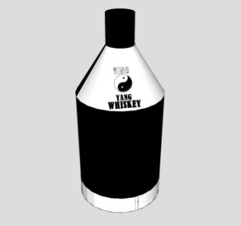阴阳威士忌酒瓶SU模型下载_sketchup草图大师SKP模型
