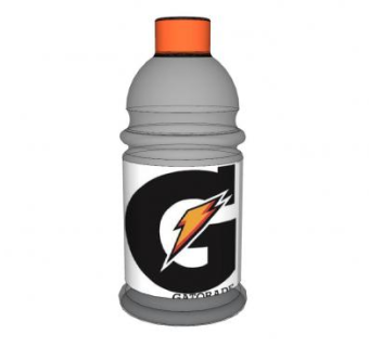 佳得乐运动型饮料瓶子SU模型下载_sketchup草图大师SKP模型