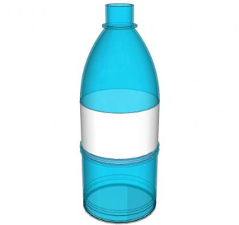 蓝色水瓶白色标签SU模型下载_sketchup草图大师SKP模型