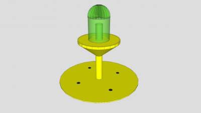 绿顶灯跑道滑行道玩具SU模型下载_sketchup草图大师SKP模型
