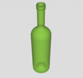 绿色空葡萄酒瓶SU模型下载_sketchup草图大师SKP模型