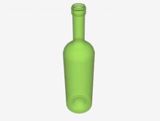 绿色空葡萄酒瓶SU模型下载_sketchup草图大师SKP模型
