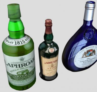 啤酒威士忌酒瓶标签SU模型下载_sketchup草图大师SKP模型
