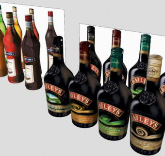 百利甜利口酒和马天尼酒SU模型下载_sketchup草图大师SKP模型