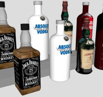 伏特加洋酒酒类酒瓶SU模型下载_sketchup草图大师SKP模型
