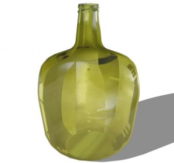 橄榄绿玻璃花瓶摆件SU模型下载_sketchup草图大师SKP模型