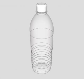矿泉水塑料瓶白色瓶盖SU模型下载_sketchup草图大师SKP模型