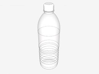 矿泉水塑料瓶白色瓶盖SU模型下载_sketchup草图大师SKP模型
