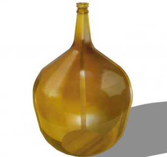 黄铜色透明玻璃花瓶SU模型下载_sketchup草图大师SKP模型
