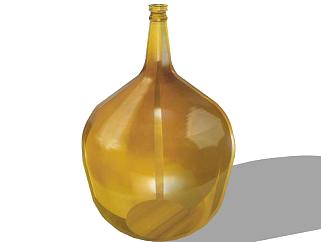 黄铜色透明玻璃花瓶SU模型下载_sketchup草图大师SKP模型