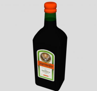 德国野格利口酒酒瓶酒水SU模型下载_sketchup草图大师SKP模型