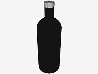 黑色玻璃瓶SU模型下载_sketchup草图大师SKP模型
