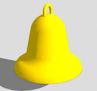 黄色铃铛摆件SU模型下载_sketchup草图大师SKP模型