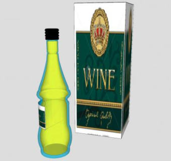 白葡萄酒酒瓶和酒盒SU模型下载_sketchup草图大师SKP模型