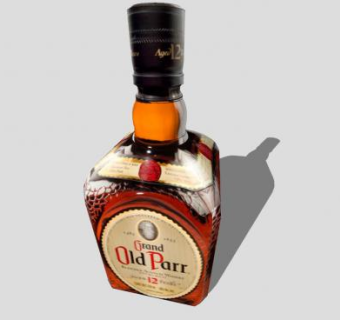 帕尔威士忌酒瓶酒水SU模型下载_sketchup草图大师SKP模型