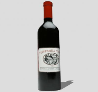 加州索诺马山谷标签葡萄酒酒水酒瓶SU模型下载_sketchup草图大师SKP模型