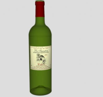 莱塞古尔庄园葡萄酒标签酒瓶SU模型下载_sketchup草图大师SKP模型