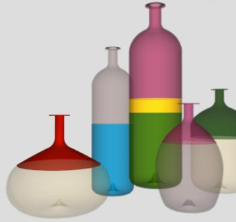 现代彩色简约花瓶系列SU模型下载_sketchup草图大师SKP模型