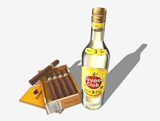 朗姆酒和科希巴<em>雪茄</em>SU模型下载_sketchup草图大师SKP...